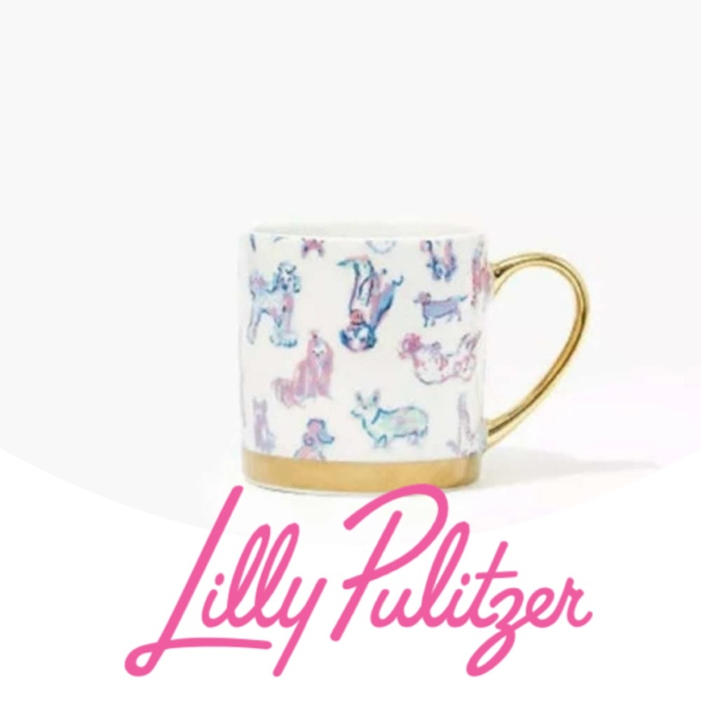 TWO Lilly Pulitzer “Fur-Bulous” mugs
